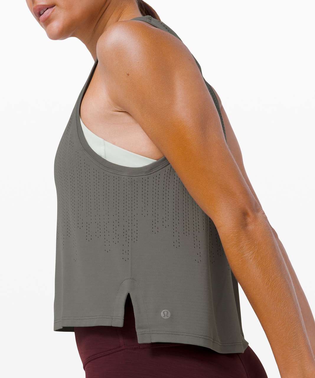 Lululemon Train to Be Tank Top - Rain Stripe Grey Sage