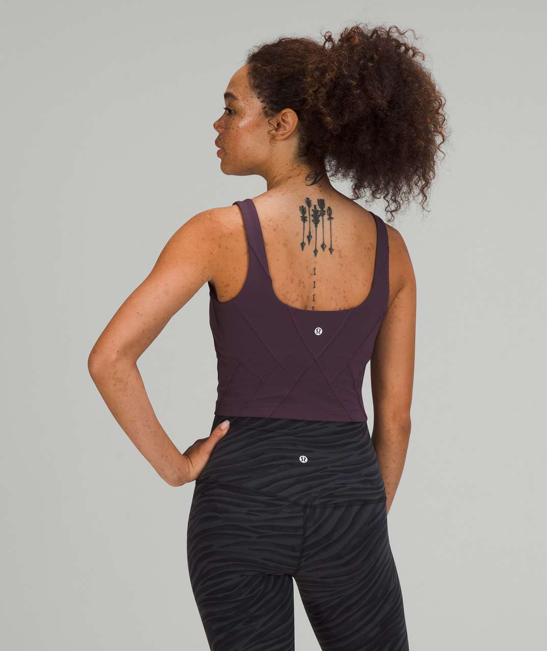 Lululemon Nulu Fold Tight Crop Yoga Tank Top - Grape Thistle - lulu fanatics