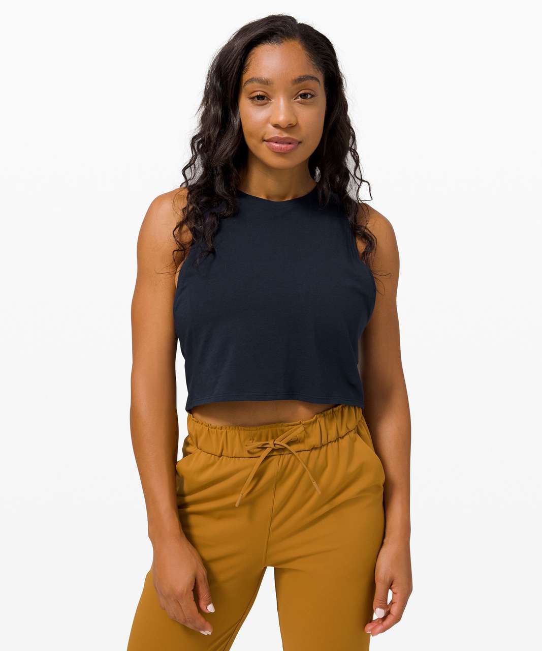 Lululemon Cut Back Crop Tank Top - True Navy - lulu fanatics