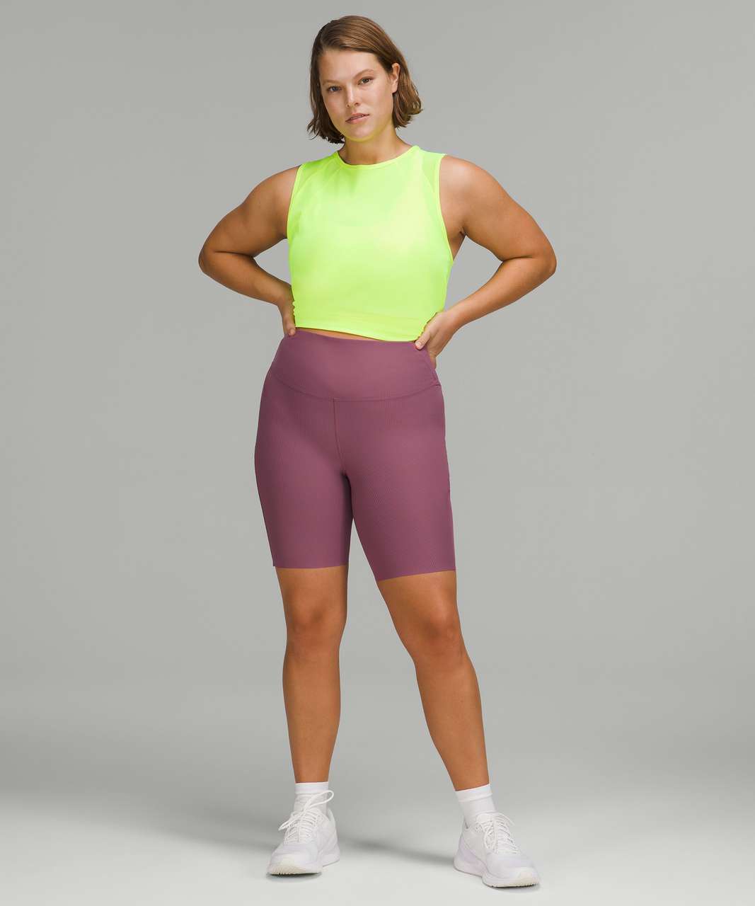 Lululemon Base Pace High-Rise Ribbed Short 8" - Vintage Plum