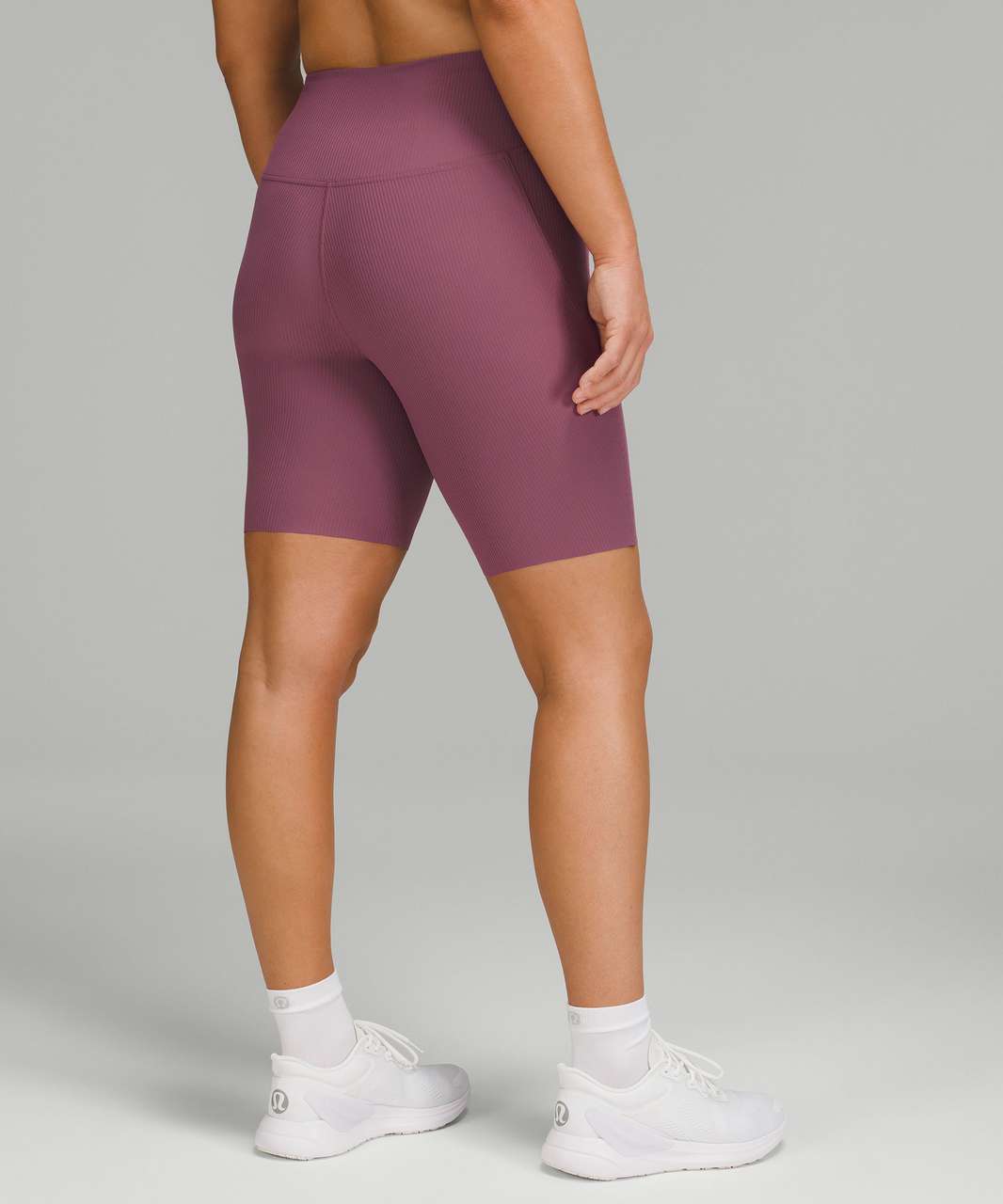 Downtime Diva Lavender Ribbed High-Waisted Lounge Shorts