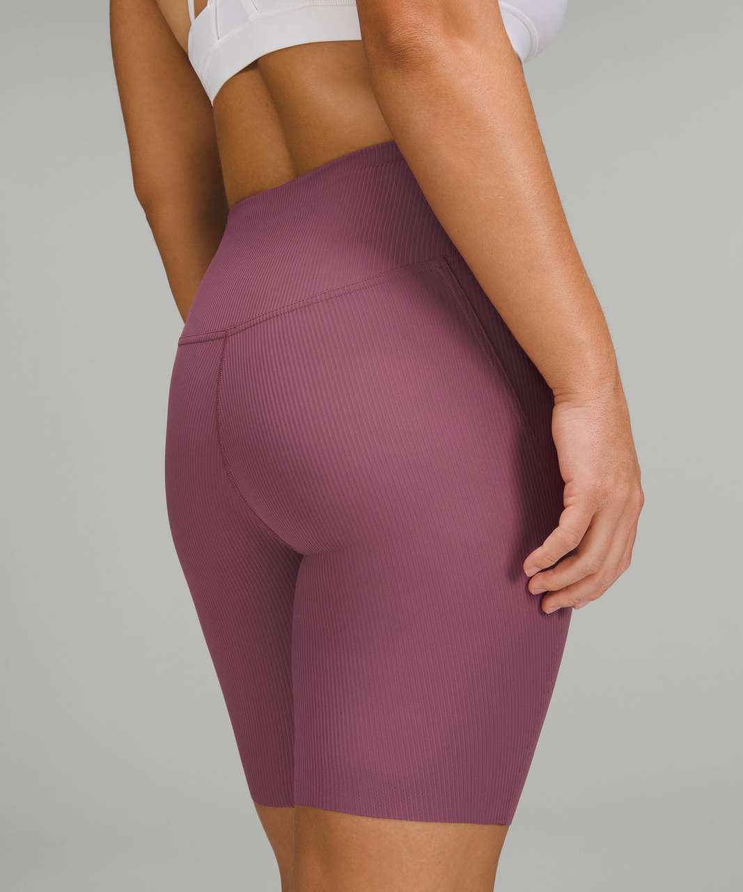 Lululemon Base Pace High-Rise Ribbed Short 8" - Vintage Plum