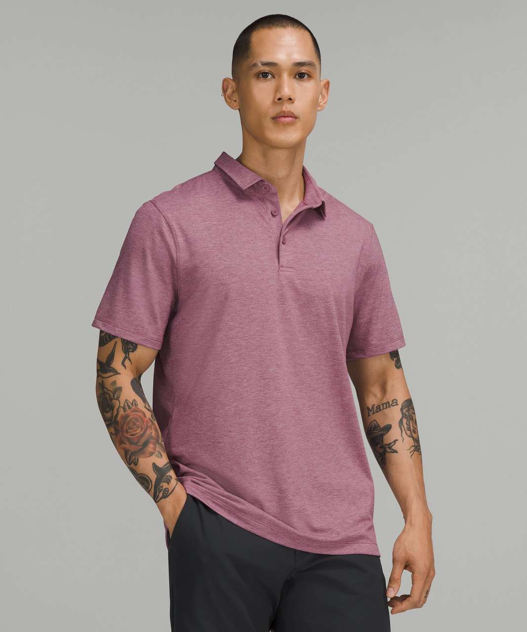 Lululemon Evolution Short Sleeve Polo Shirt - Heathered Vintage Plum