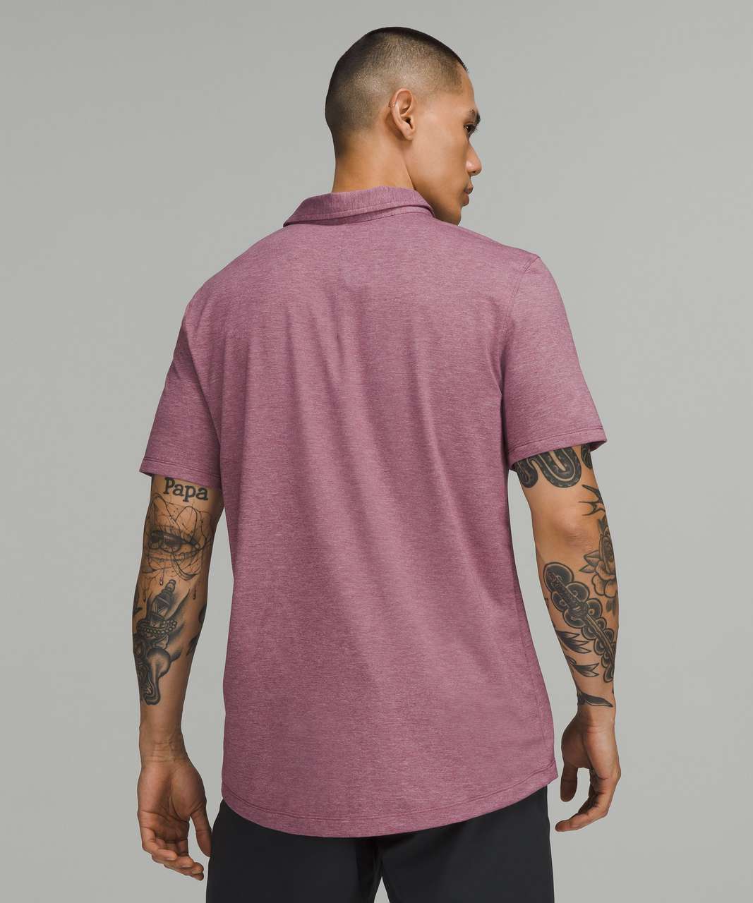 Lululemon Evolution Short Sleeve Polo Shirt - Heathered Vintage Plum