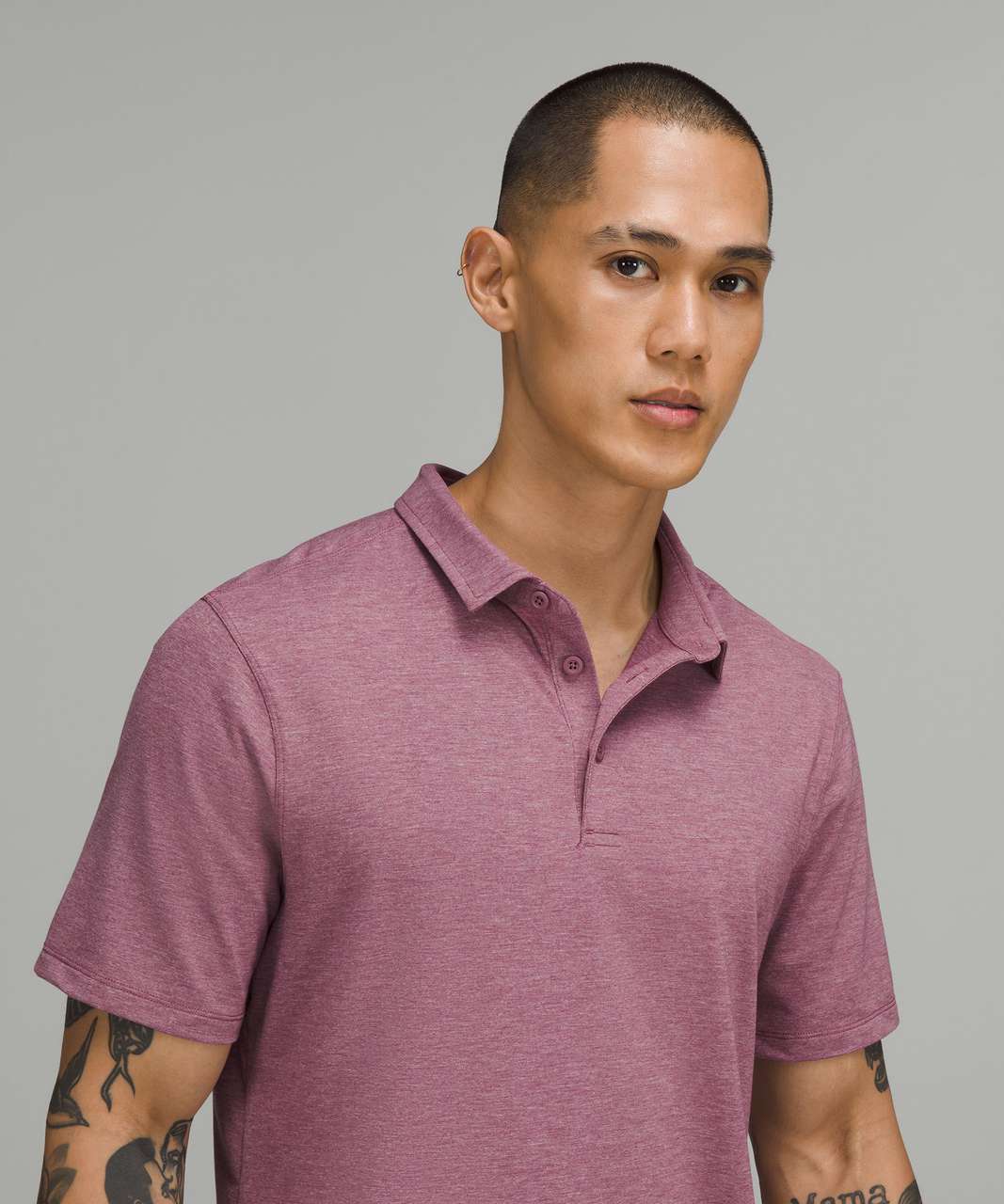 Lululemon Evolution Short Sleeve Polo Shirt - Heathered Vintage Plum