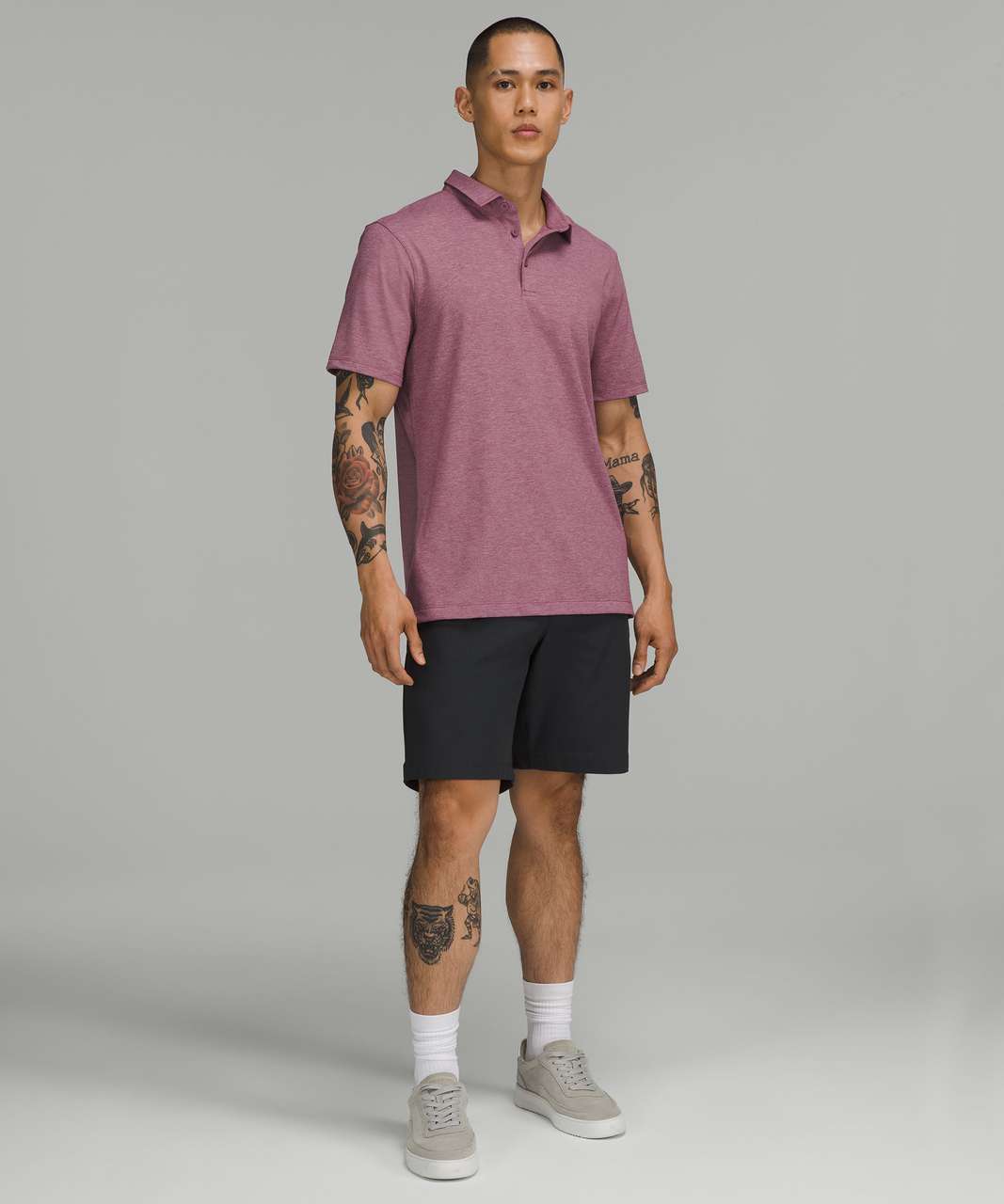 Lululemon Evolution Short Sleeve Polo Shirt - Heathered Vintage Plum