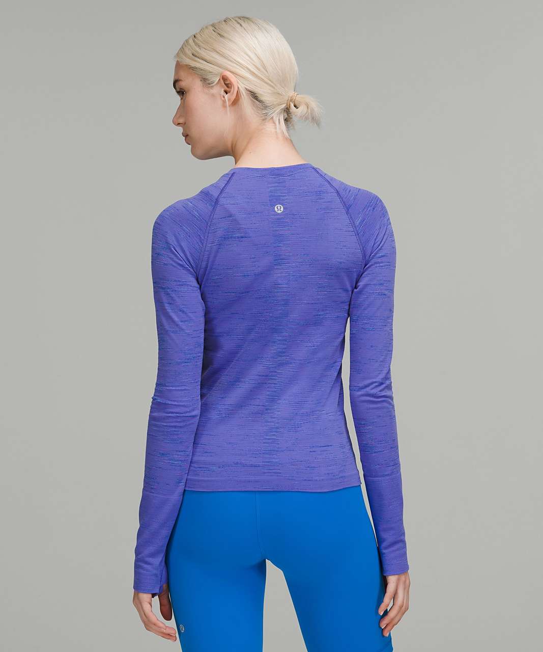 Lululemon Swiftly Tech Long Sleeve Shirt 2.0 *Race Length - Chroma Check Charged Indigo / Charged Indigo Multi