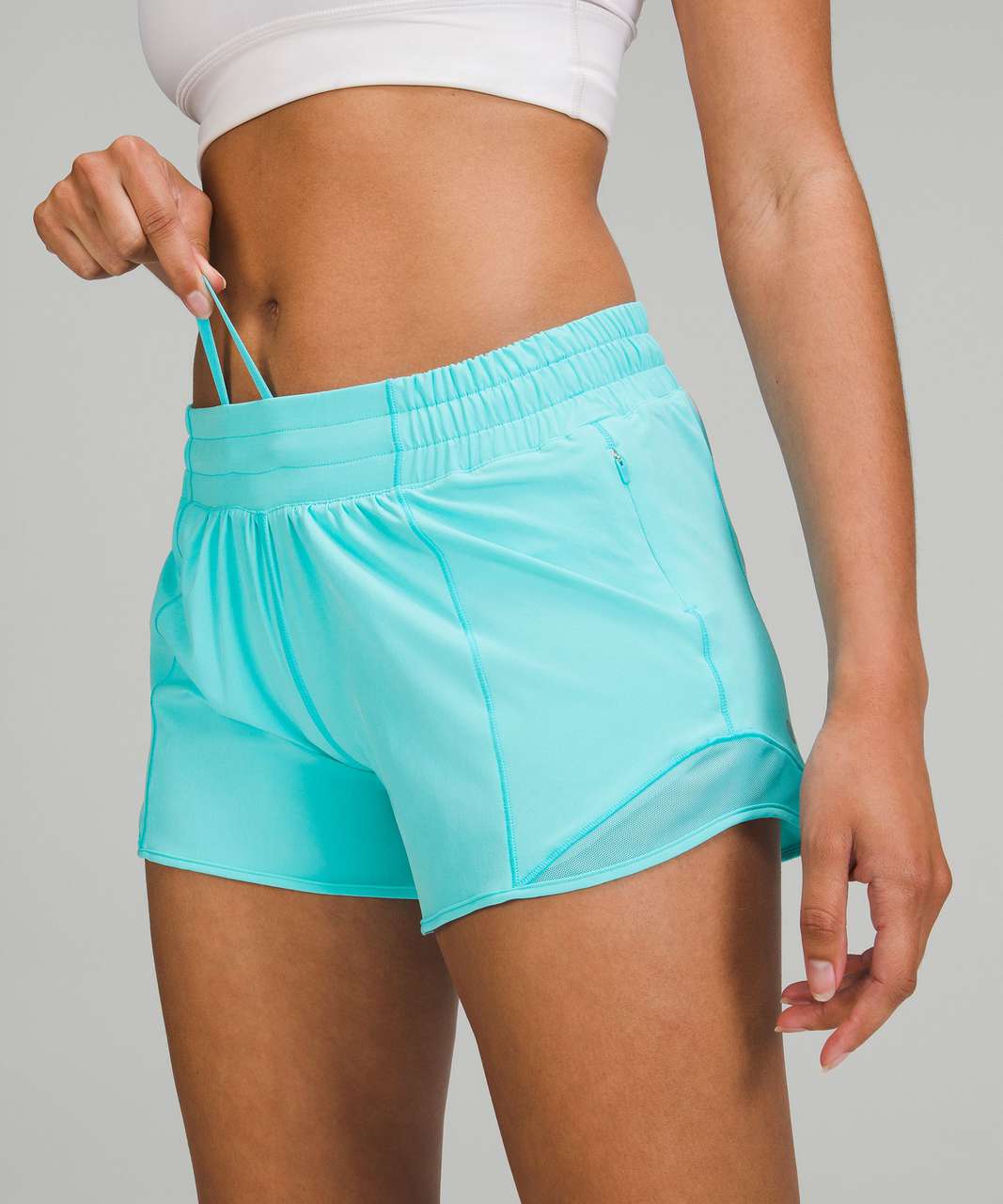 Lululemon Hotty Hot Low-Rise Lined Short 4" - Electric Turquoise