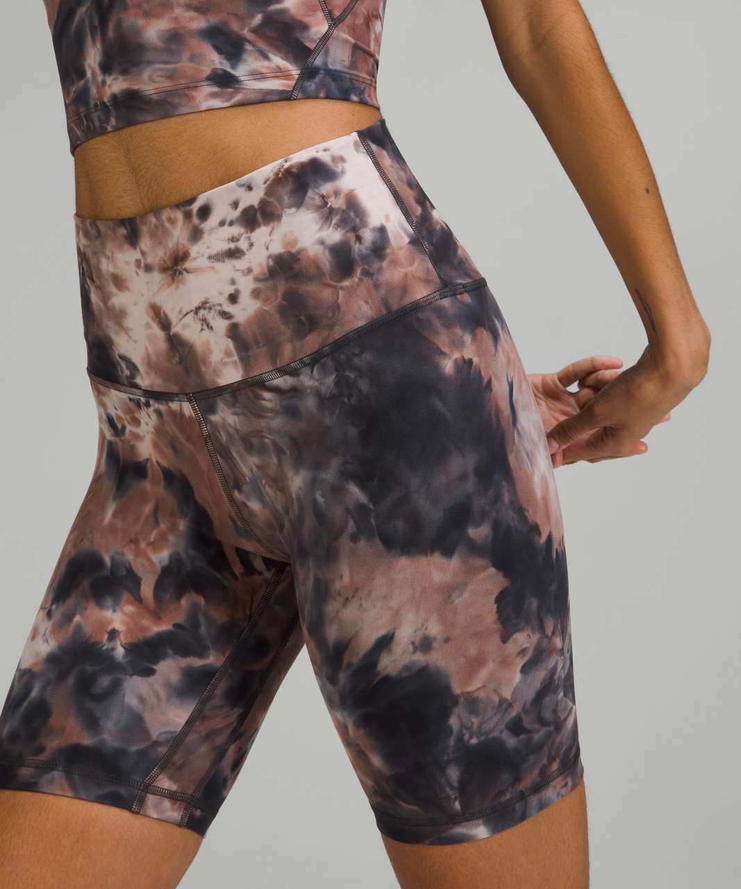 Lululemon Align High-Rise Short 6 - Diamond Dye Seashell Smoky Topaz  Graphite Grey - lulu fanatics