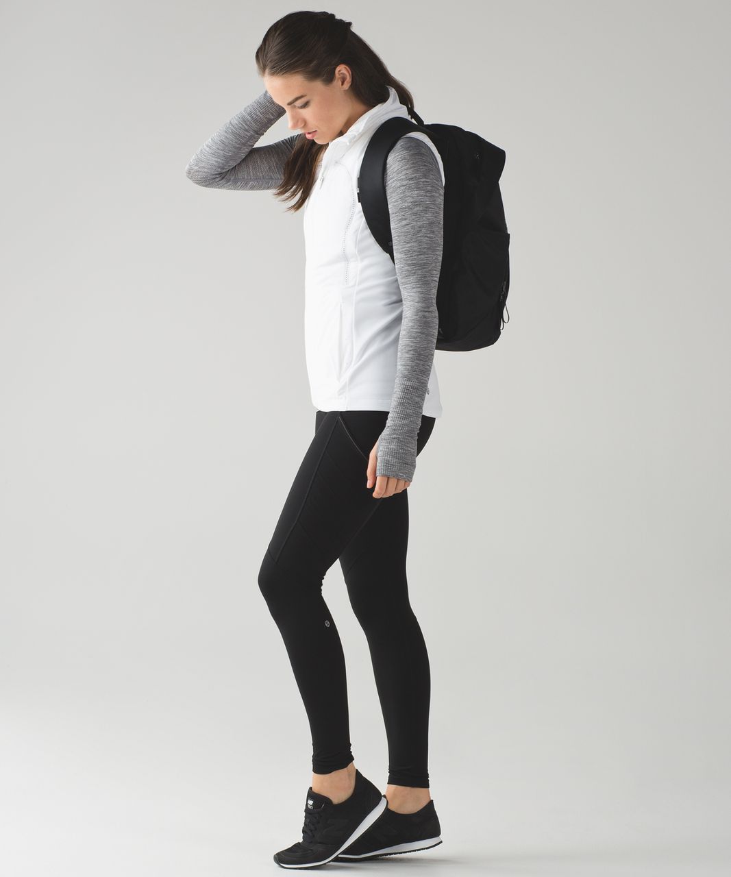 Lululemon Fresh Tracks Tight - Black / Iced Wave White Black