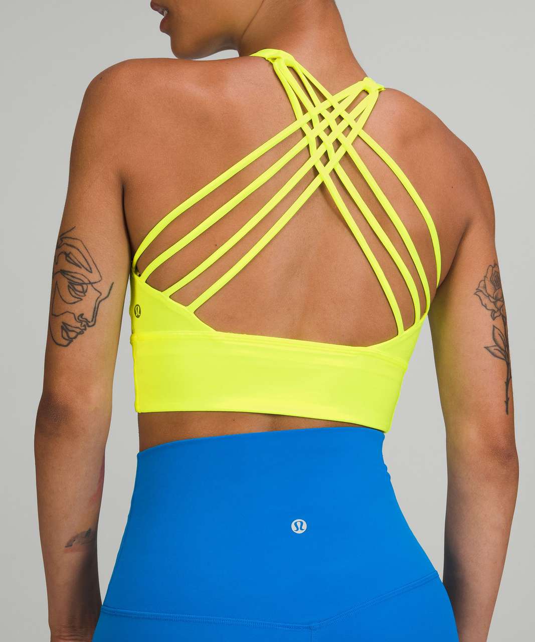 Lululemon Free to Be High-Neck Longline Bra - Wild *Light Support, A/B Cup - Highlight Yellow