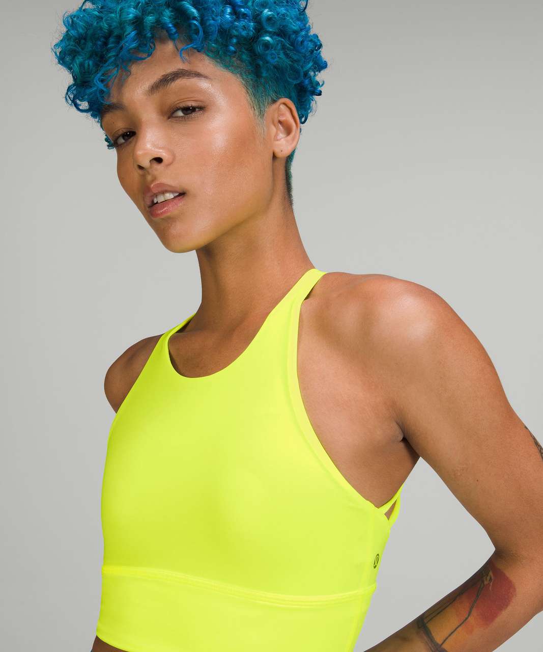 Lululemon Free to Be High-Neck Longline Bra - Wild *Light Support, A/B Cup - Highlight Yellow