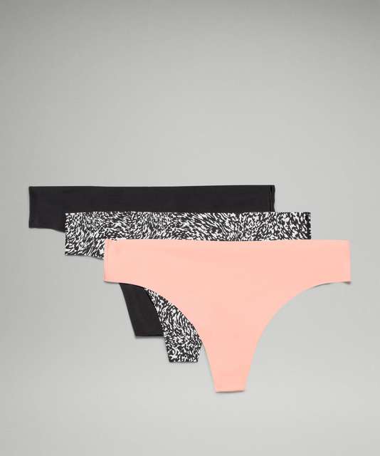 Lululemon InvisiWear Mid-Rise Thong Underwear *3 Pack - Medium Forest /  Meadowsweet Pink / Purple Ash - lulu fanatics