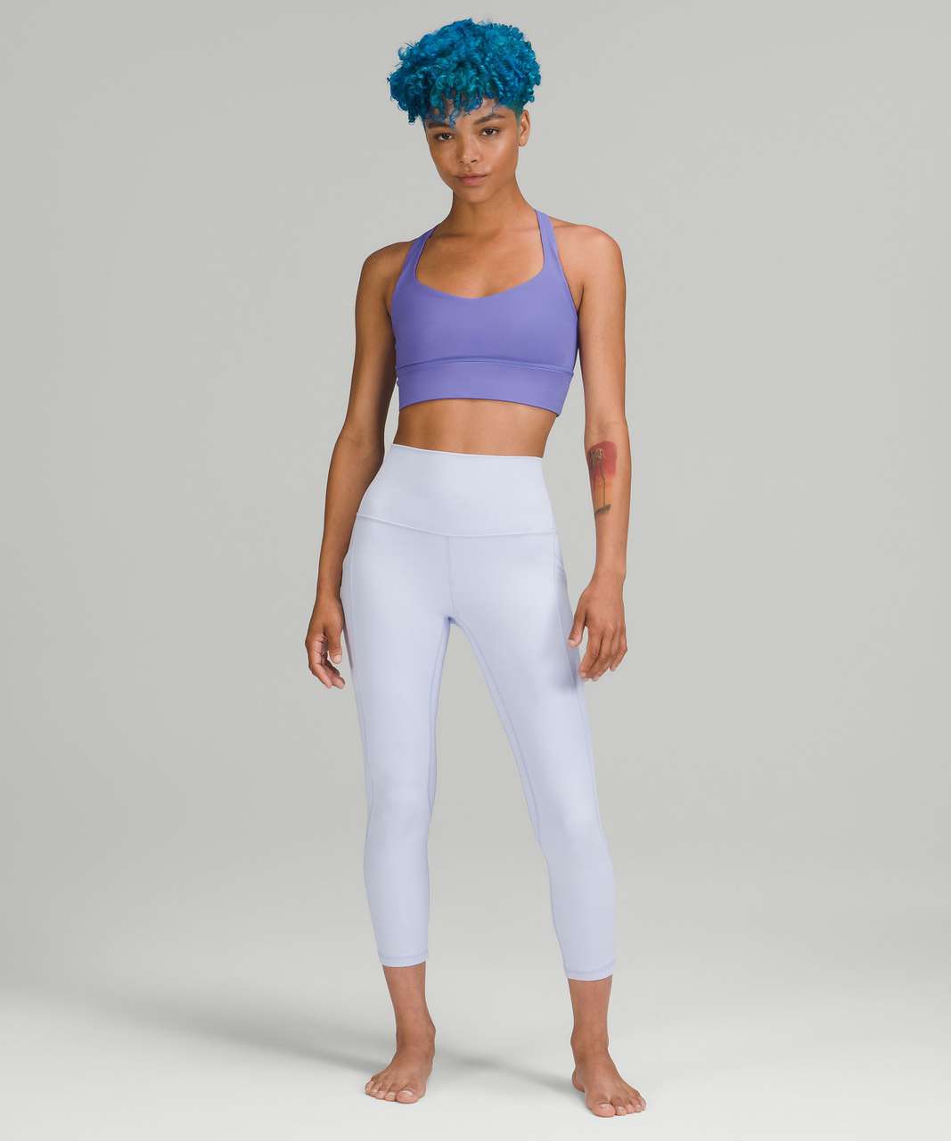 Lululemon Free to Be Longline Bra - Wild *Light Support, A/B Cup - Charged Indigo / Pastel Blue