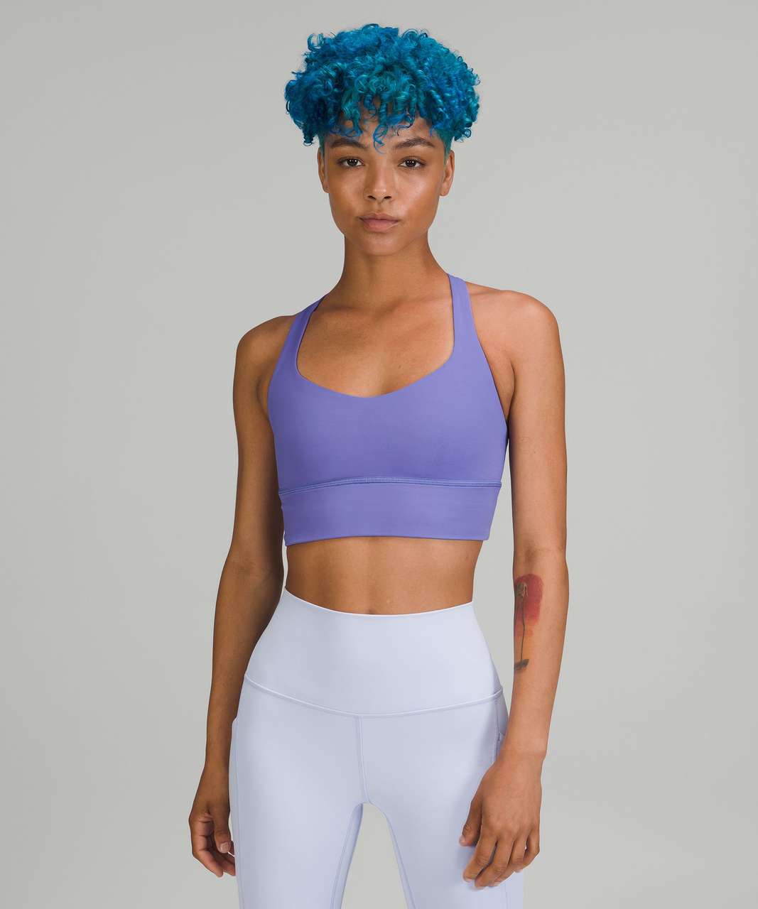 Lululemon Free to Be Longline Bra - Wild *Light Support, A/B Cup - Charged Indigo / Pastel Blue