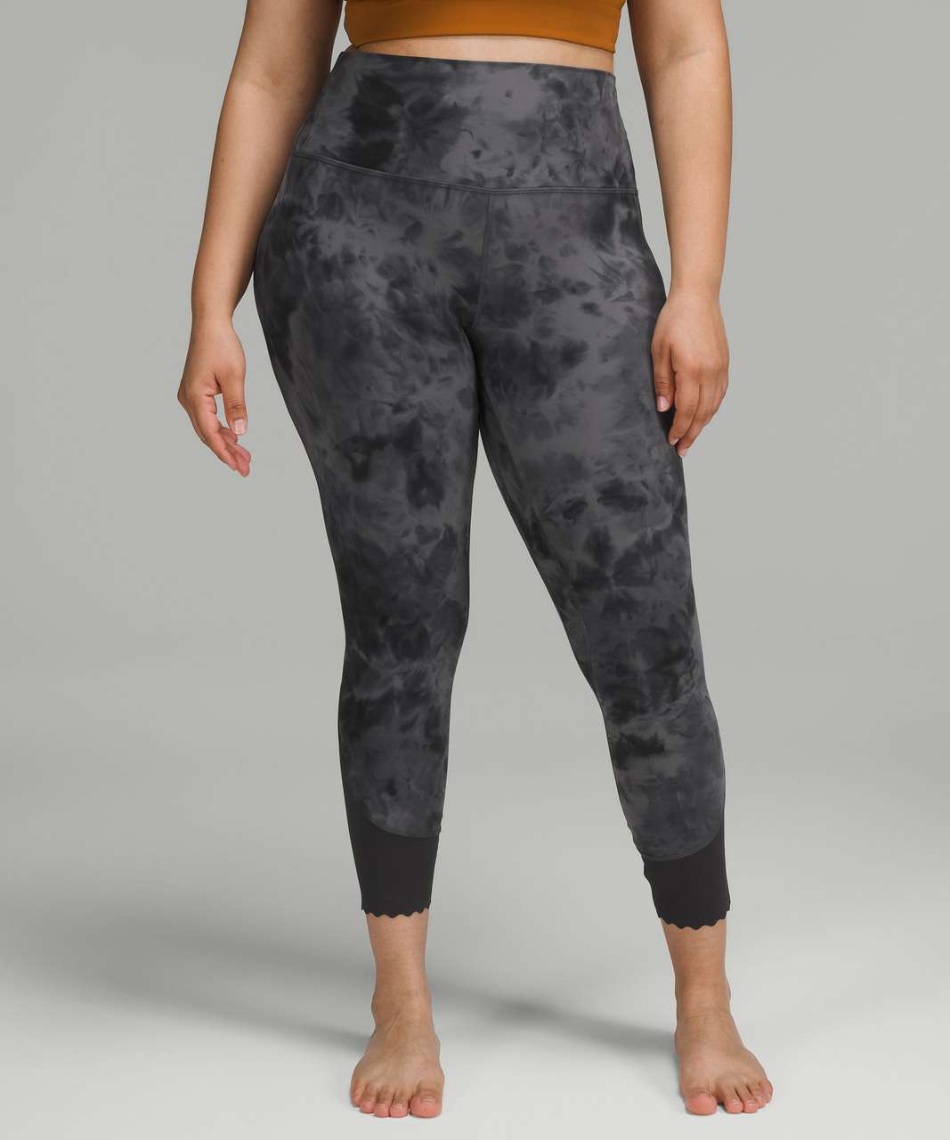 Lululemon Align Scalloped Hem High-Rise Pant 25 - Diamond Dye Pitch Grey  Graphite Grey / Graphite Grey - lulu fanatics