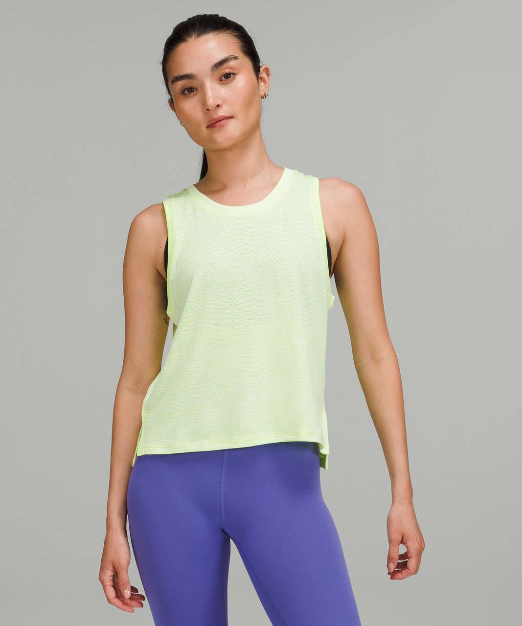 Lululemon Train to Be Tank Top - Ripple Wave Lemon Sorbet / Highlight Yellow