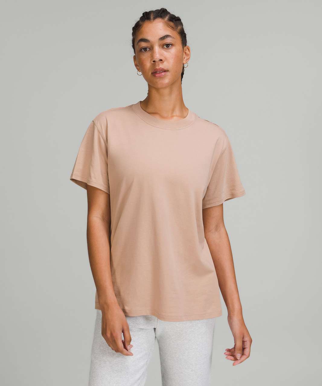 Women's Soft Supima Cotton Short Sleeve Everyday Comfy Crew Tee | Bright  Light Pink