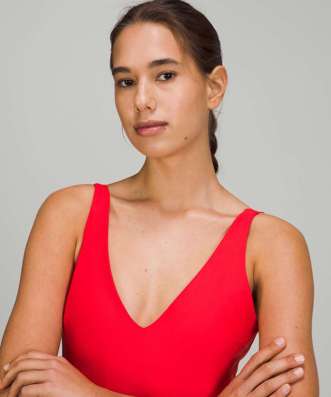 Lululemon Waterside V-Neck Skimpy-Fit One-Piece Swimsuit *B/C Cup - True  Red - lulu fanatics