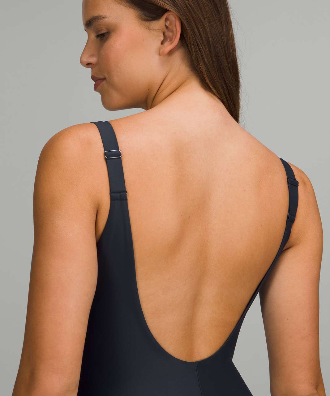 Lululemon Waterside Square-Neck One-Piece Swimsuit *B/C Cup, Medium Bum  Coverage - True Navy - lulu fanatics