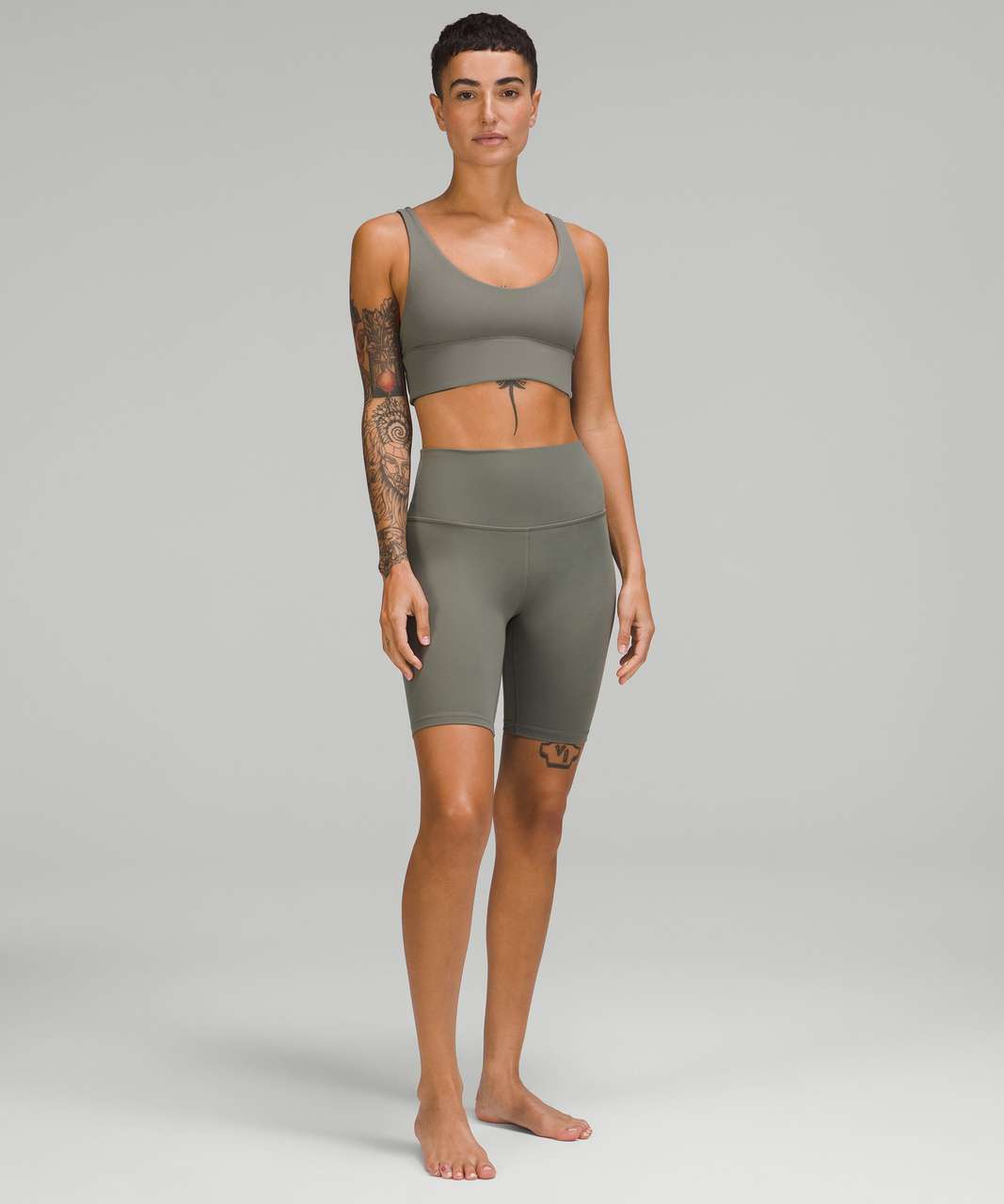 Lululemon Align Reversible Bra *Light Support, A/B Cup - Grey Sage / Dark  Olive - lulu fanatics