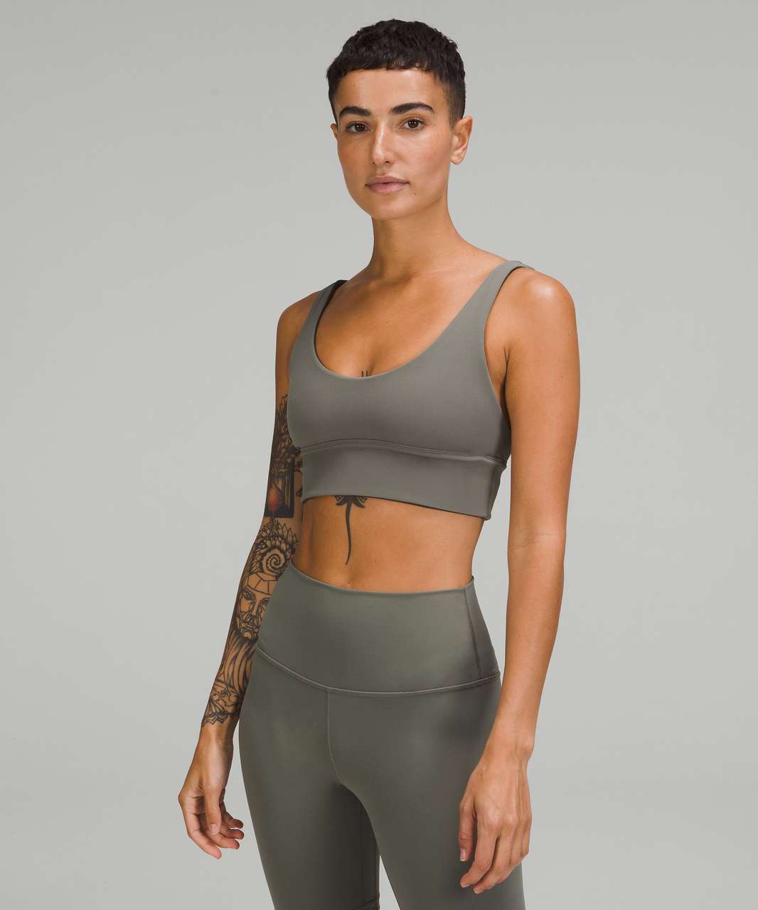 WTs 23” in dark olive, Align Reversible Bra in white/wafsnb and All Yours  Tank in Black/White Slub* : r/lululemon