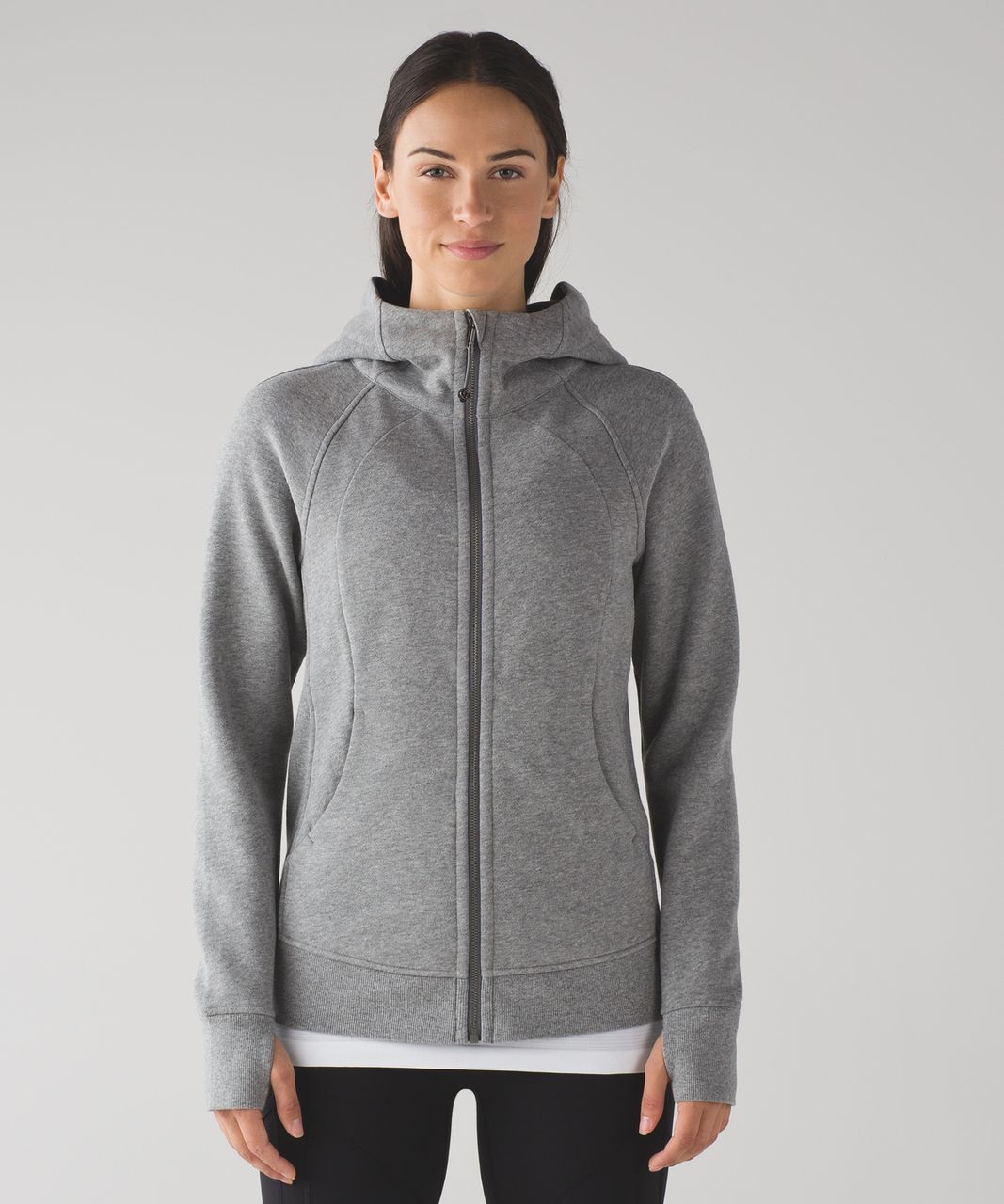 Lululemon Scuba Hoodie Light Cotton Fleece Heathered Grey Women's 6 $118