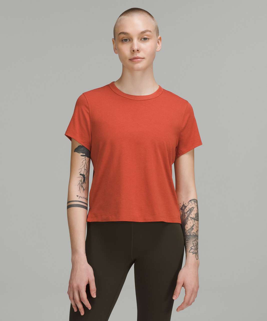 Lululemon Classic Fit Cotton Blend T Shirt Red Rock Lulu Fanatics