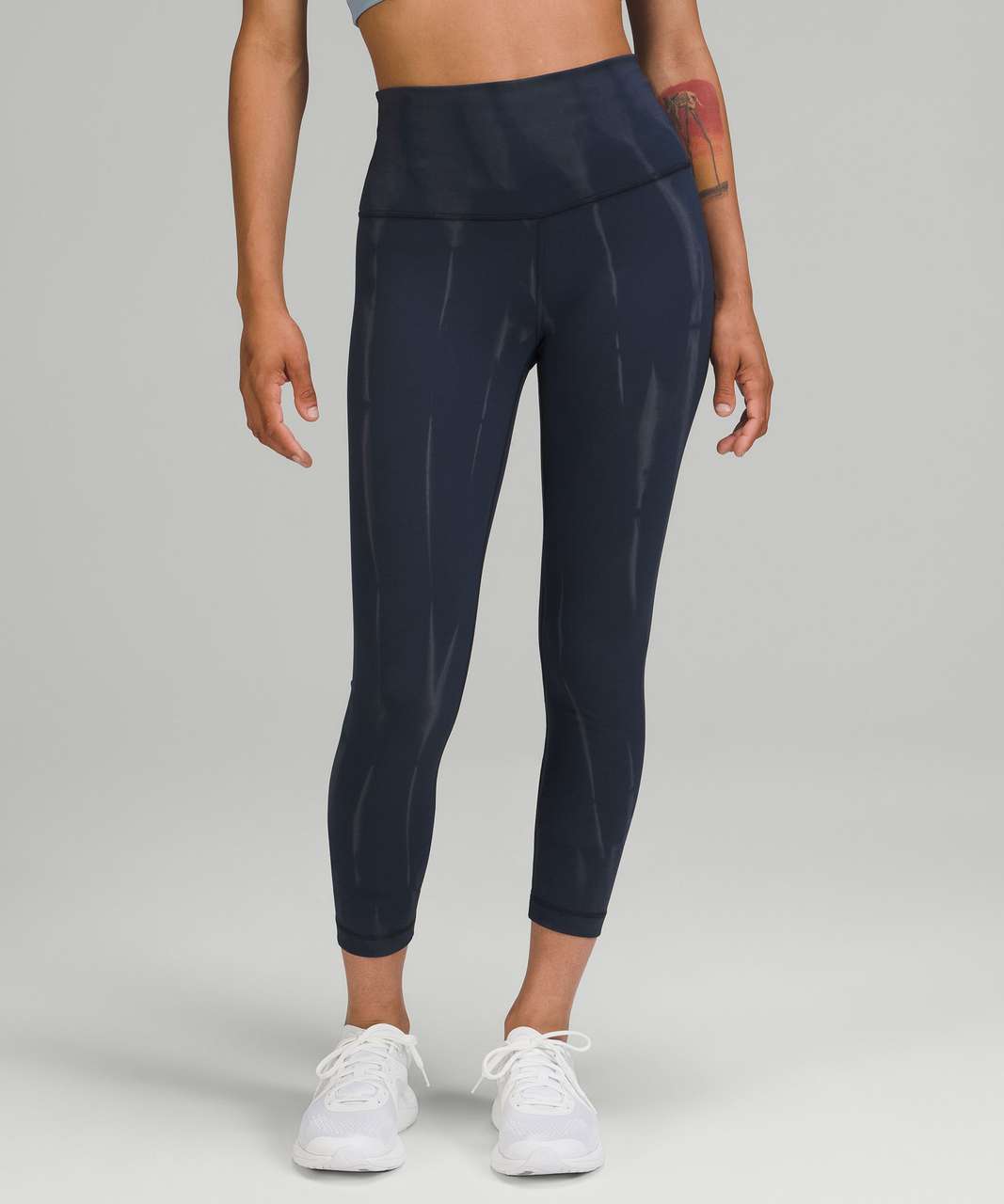 Lululemon Wunder Train High-Rise Crop 23" - Sun Bleached Wash True Navy