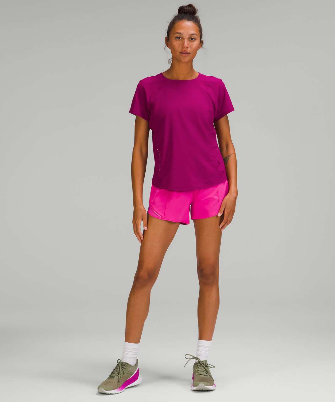 Lululemon Lightweight Stretch Running Short Sleeve Shirt - Magenta