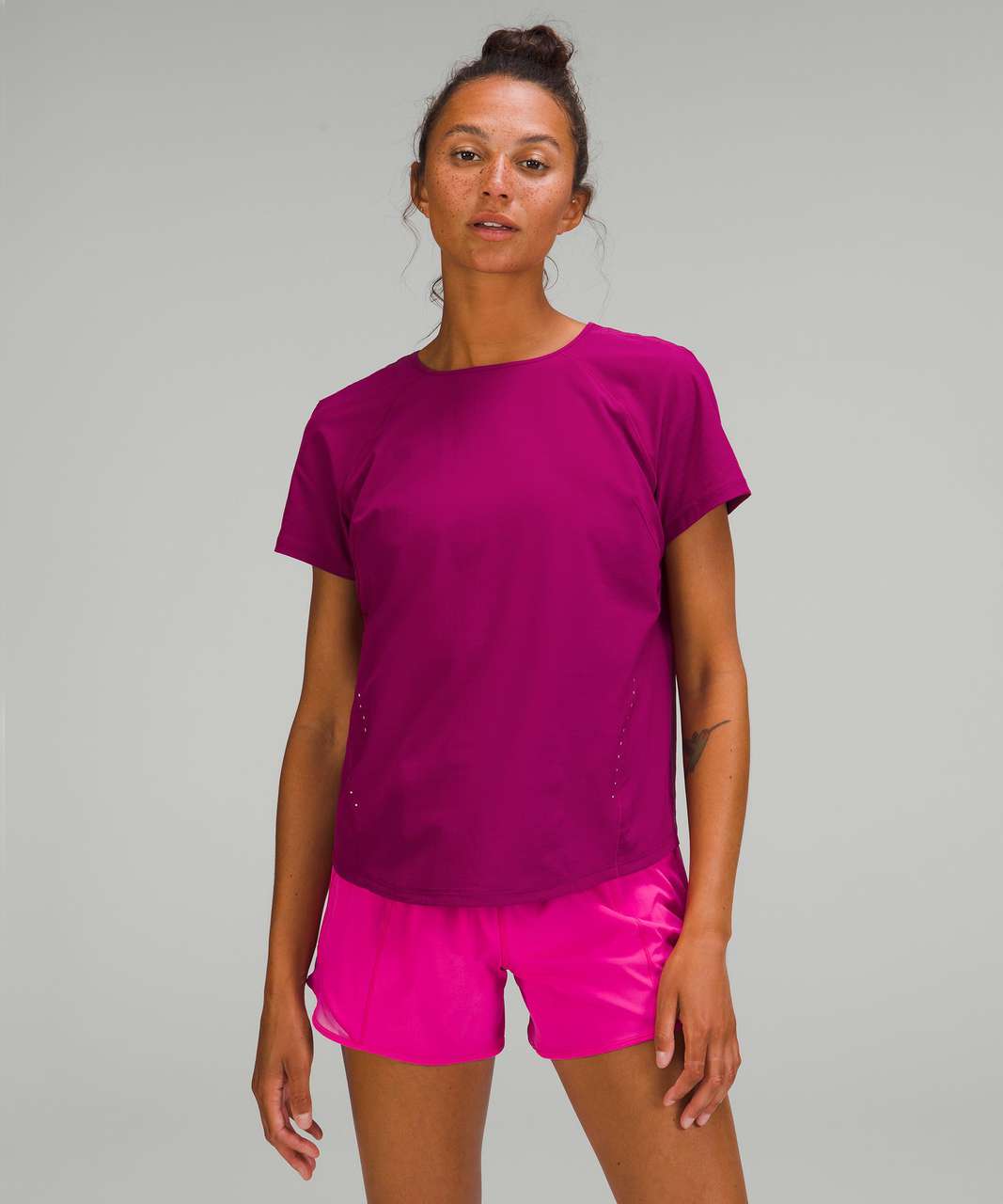 lululemon athletica, Tops, Lululemon Softstreme Gathered Tshirtmagenta  Purple 6