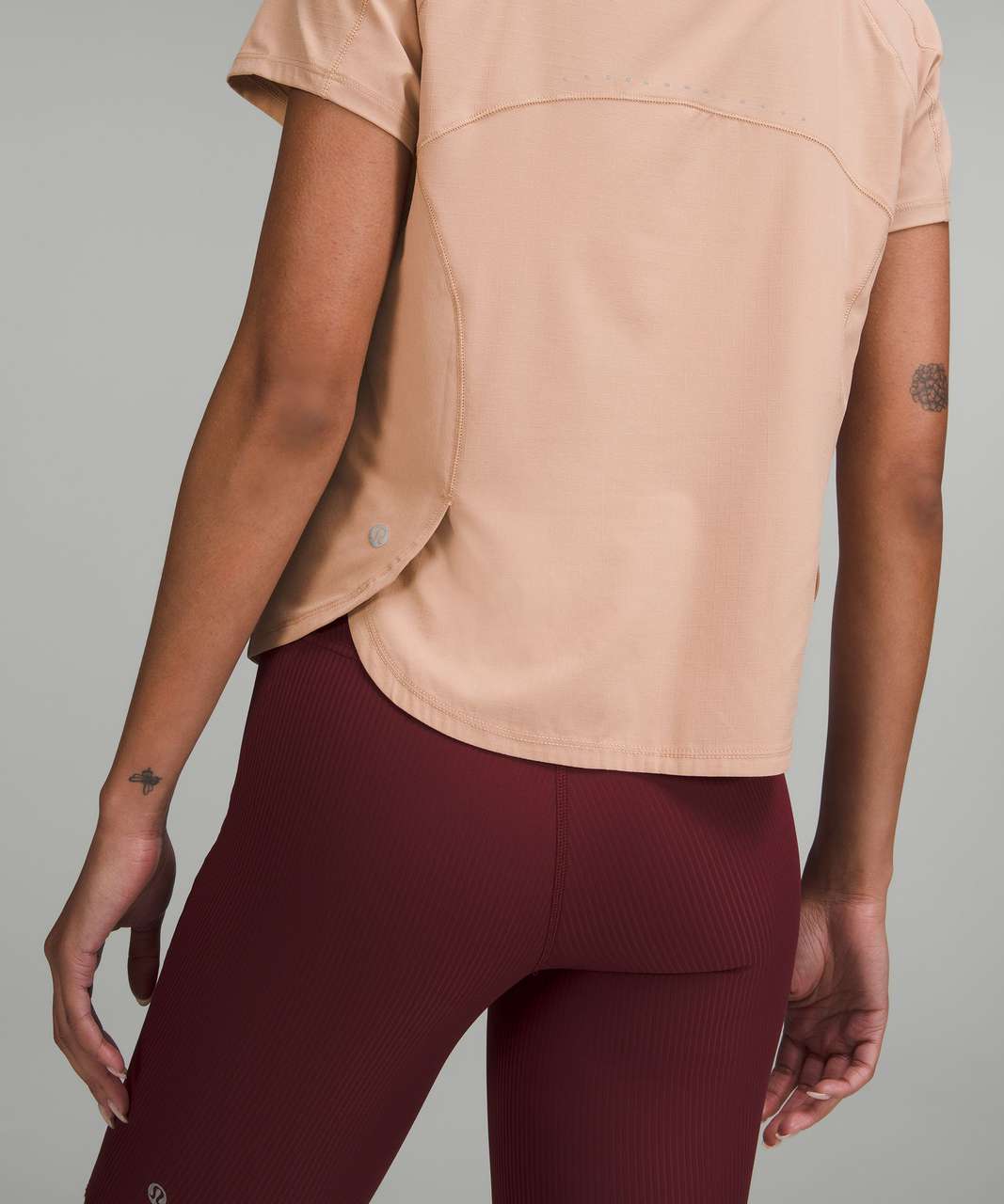 Lululemon Lightweight Stretch Running Short Sleeve Shirt - Pink Clay