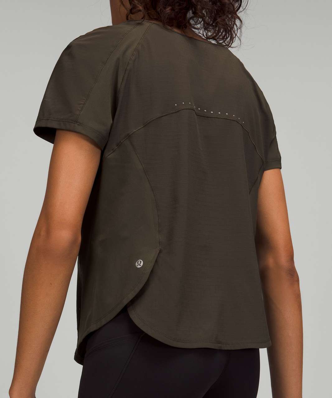 Lululemon Lightweight Stretch Running Short Sleeve Shirt - Dark Olive