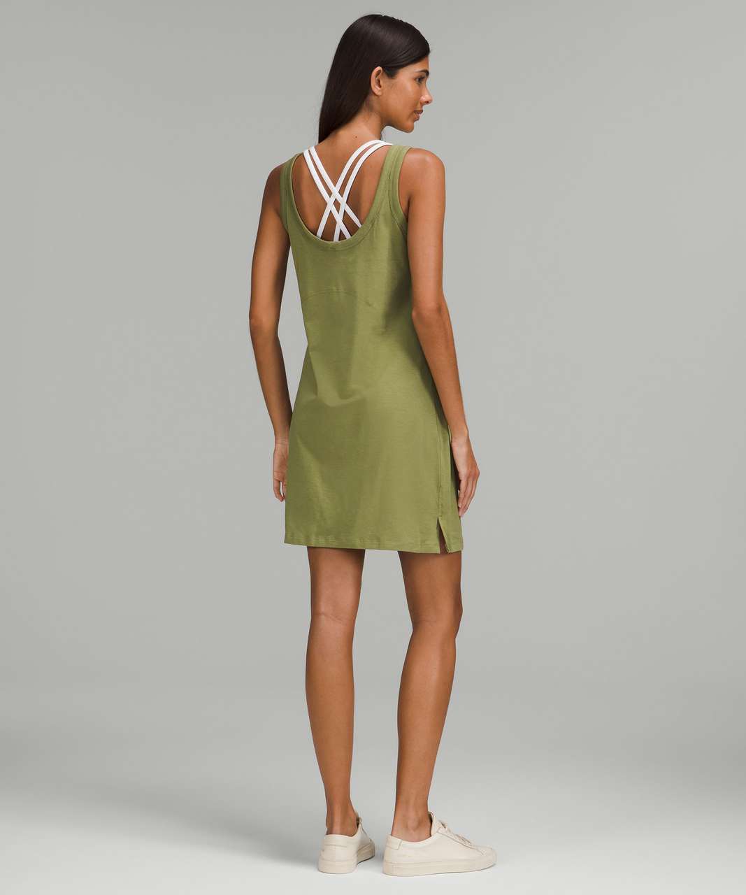 Lululemon Classic-Fit Cotton-Blend Scoop Dress - Bronze Green