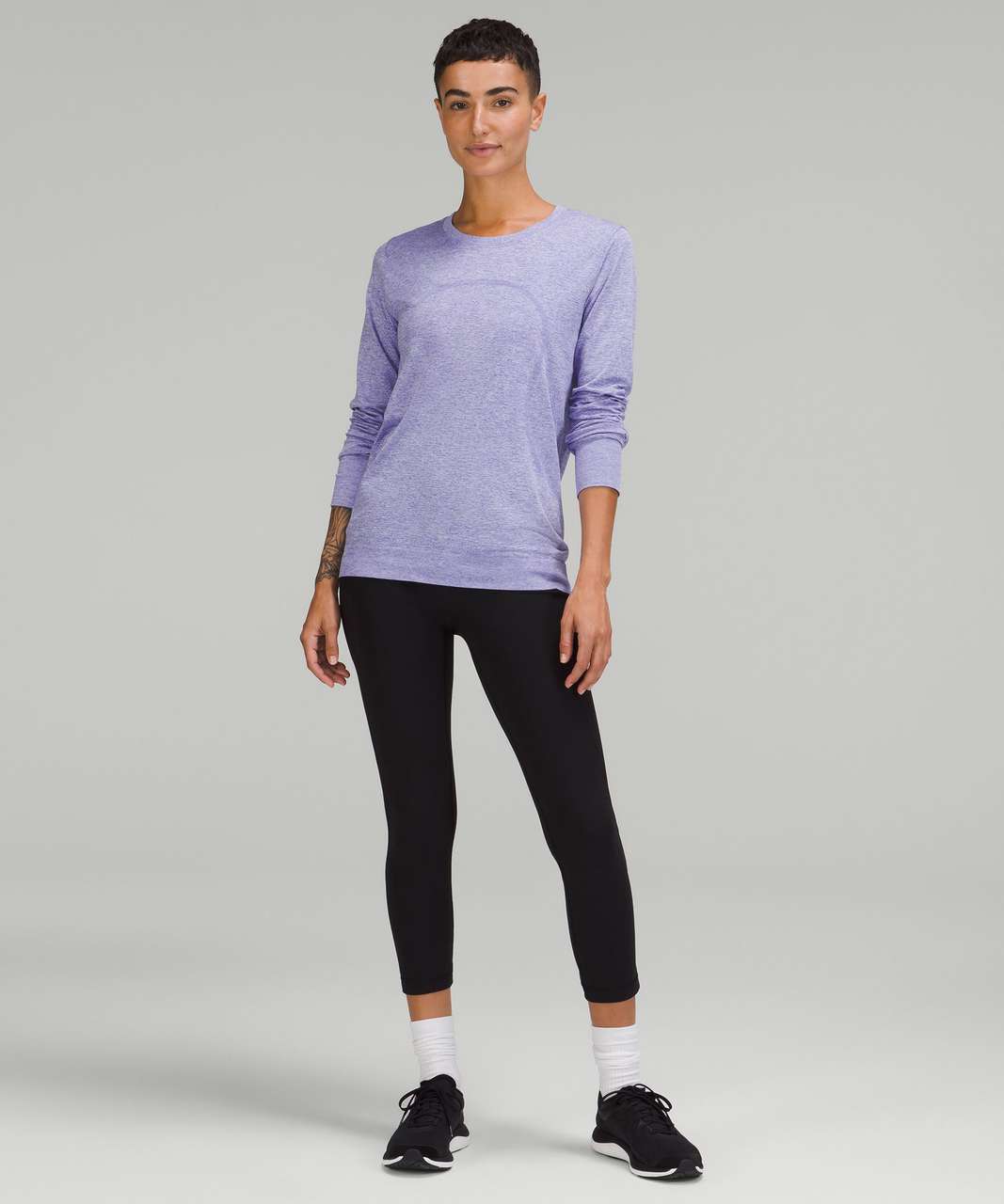 Lululemon Swiftly Relaxed-Fit Long Sleeve Shirt - Charged Indigo / White