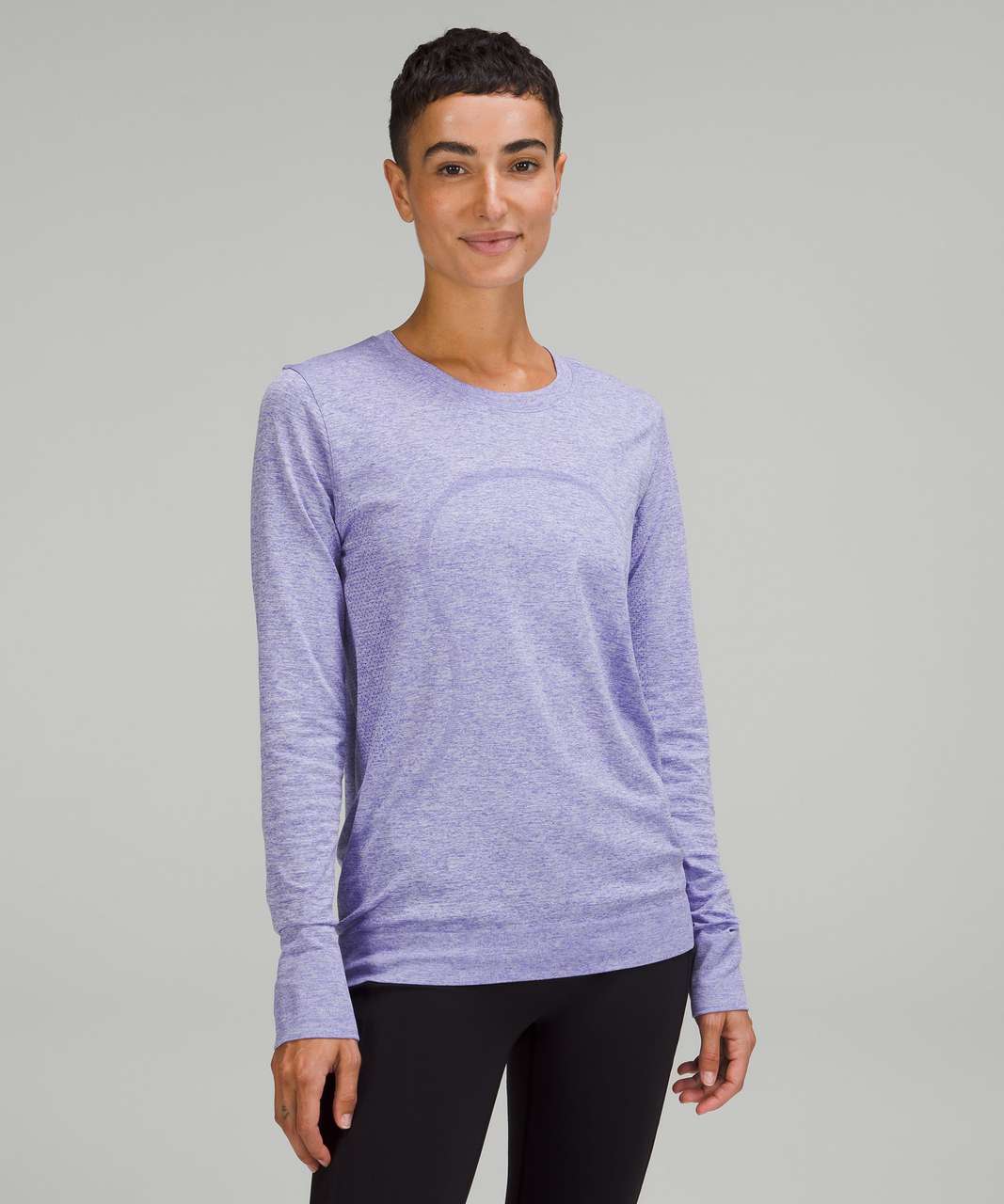 Lululemon Swiftly Relaxed Long Sleeve - White / White / Black - lulu  fanatics