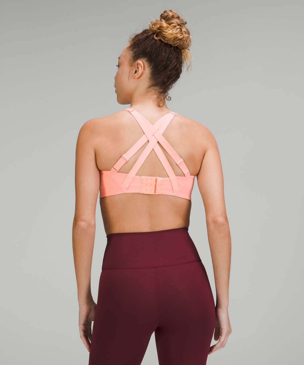 Lululemon Energy Longline Bra Ribbed Luxtreme *Medium Support, B–D Cups - Sonic  Pink - lulu fanatics