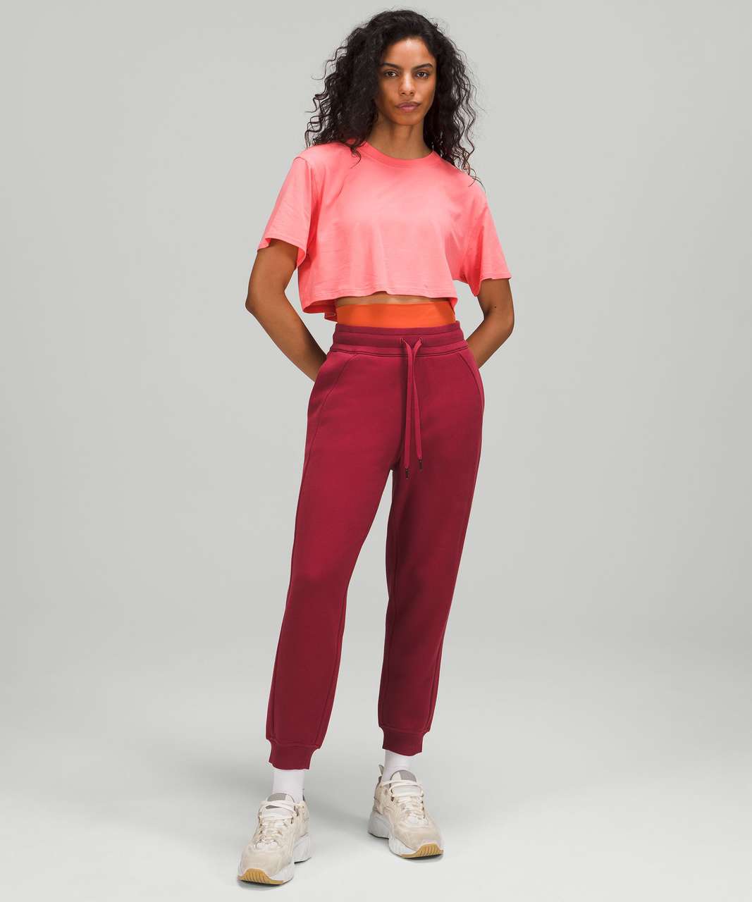 Lululemon All Yours Cropped T-Shirt - Raspberry Cream