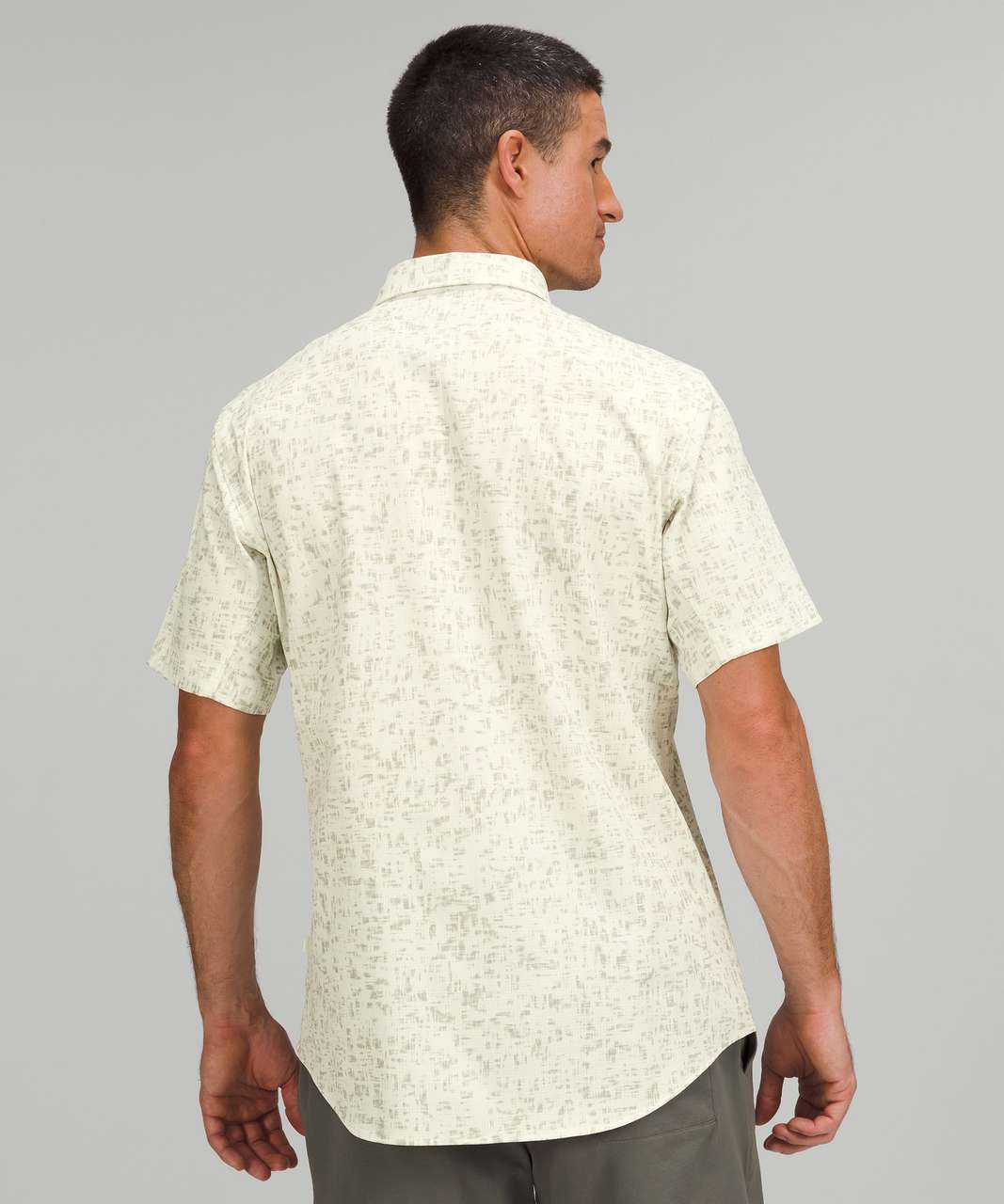 Lululemon Airing Easy Short Sleeve Shirt - Drop Stitch Antique White Raw Linen