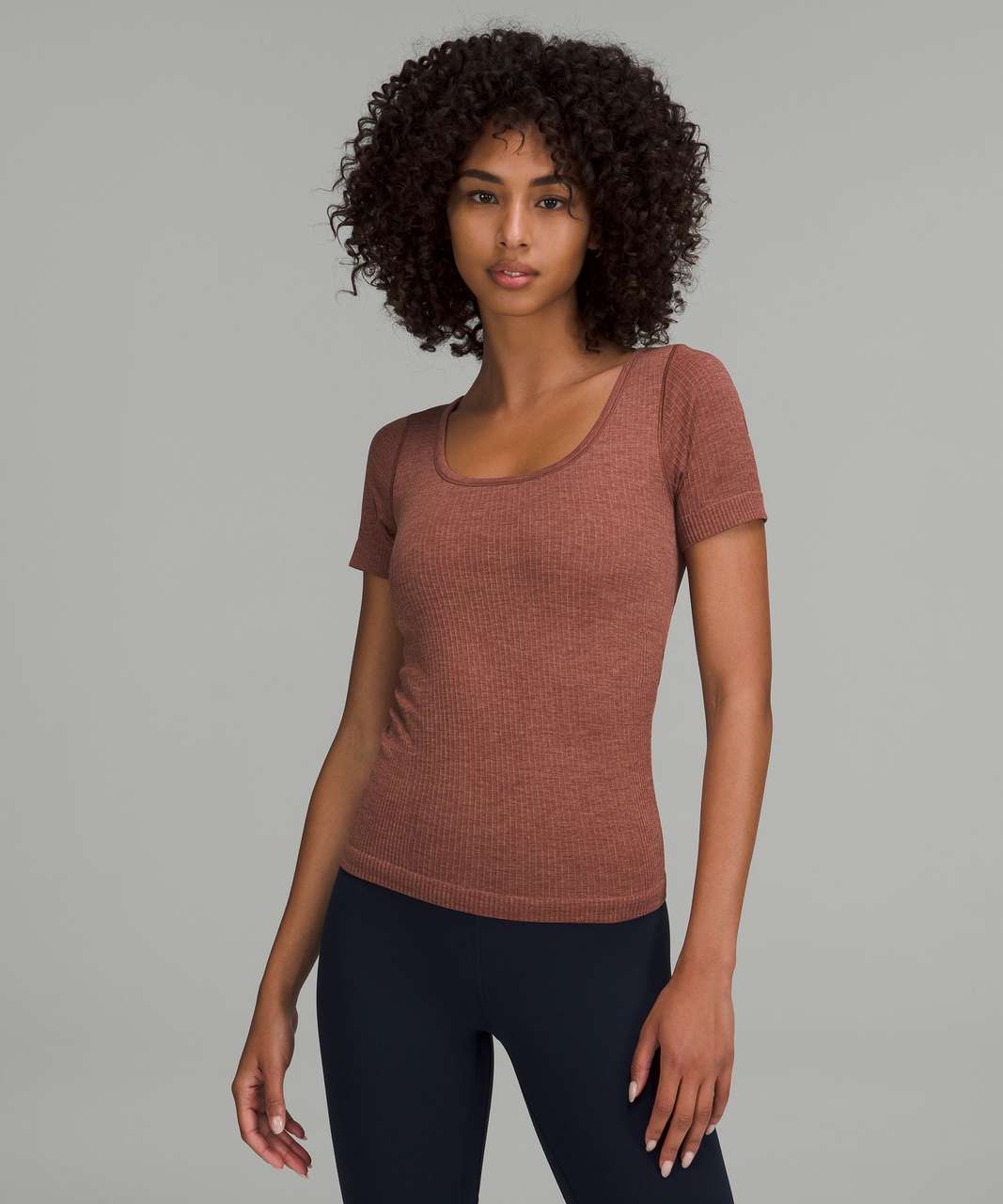 Seamless Front Basic Leggings - Ancient Copper