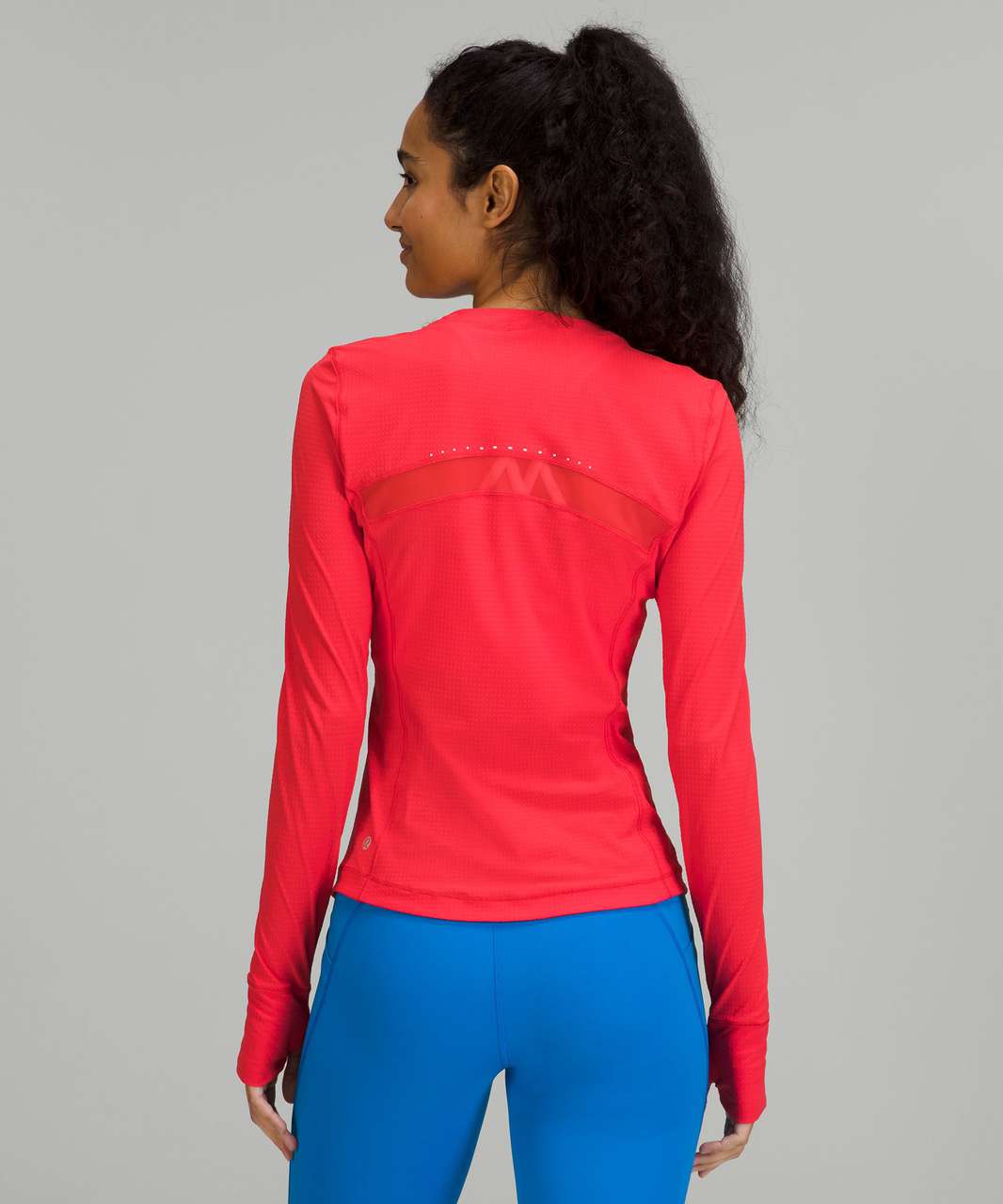 Lululemon Ventilated Mesh-Back Running Long Sleeve Shirt - Love Red - lulu  fanatics