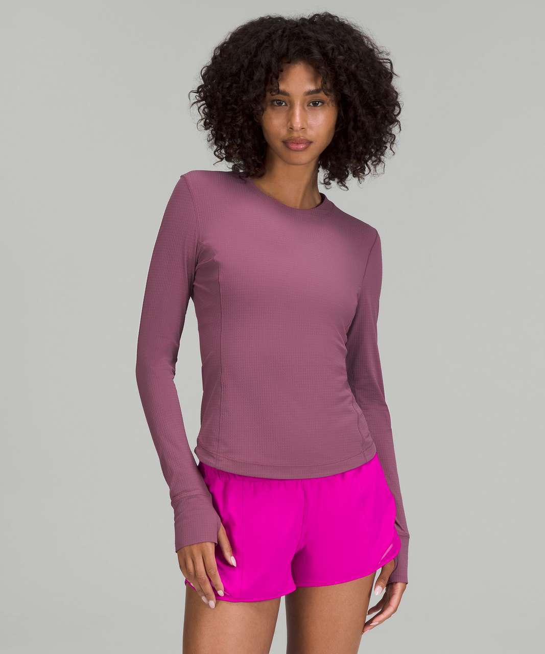 Lululemon Ventilated Mesh-Back Running Long Sleeve Shirt - Vintage Plum -  lulu fanatics