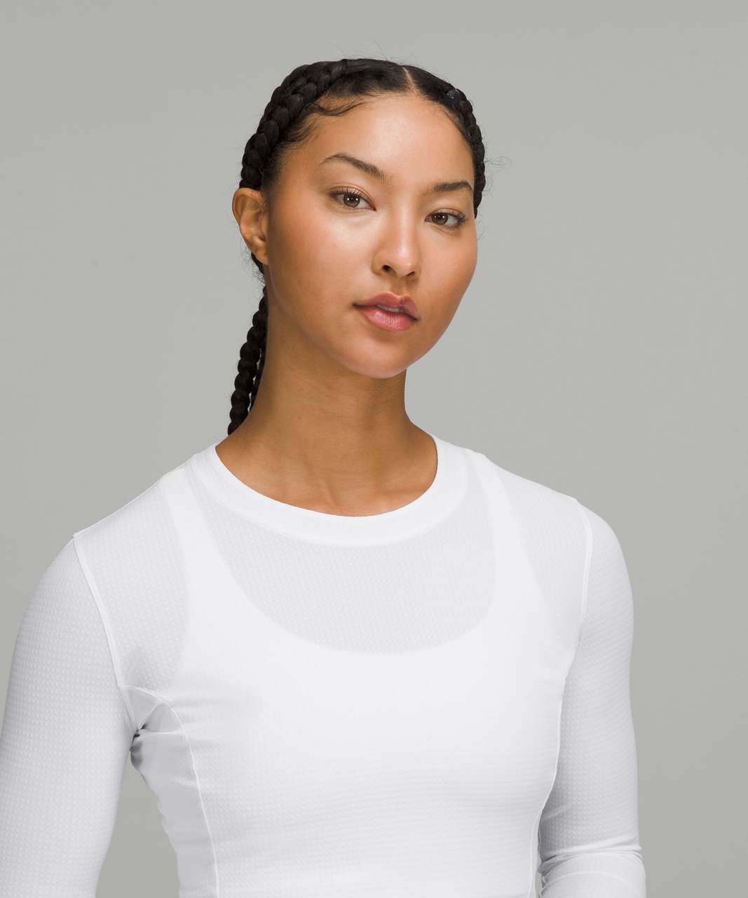 Lululemon Ventilated Mesh-Back Running Long Sleeve Shirt - White