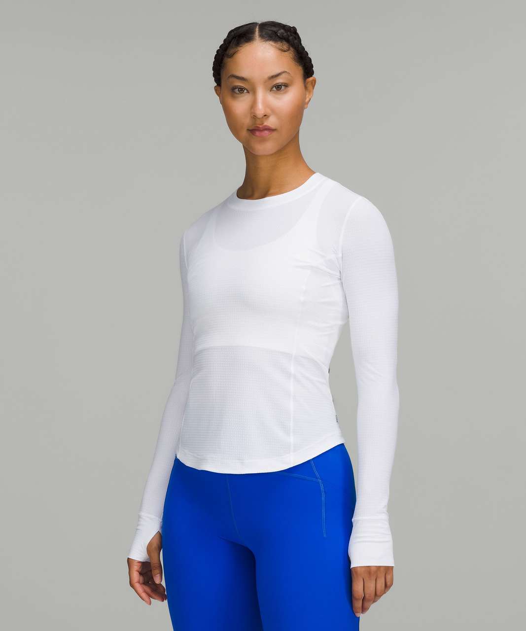 Lululemon Ventilated Mesh-Back Running Long Sleeve Shirt - White