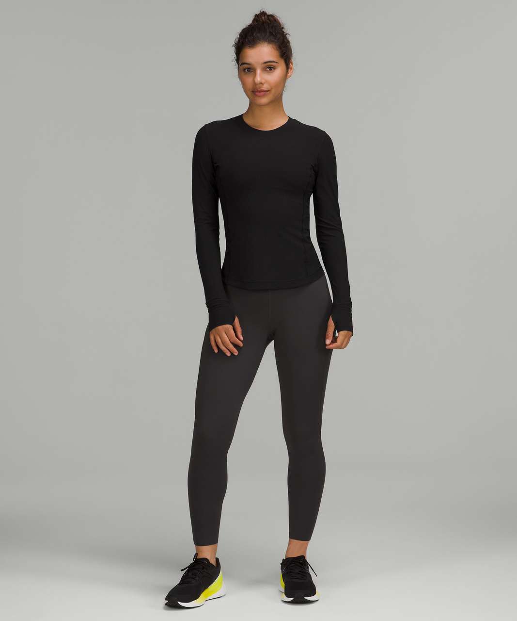 Lululemon Ventilated Mesh-Back Running Long Sleeve Shirt - Black