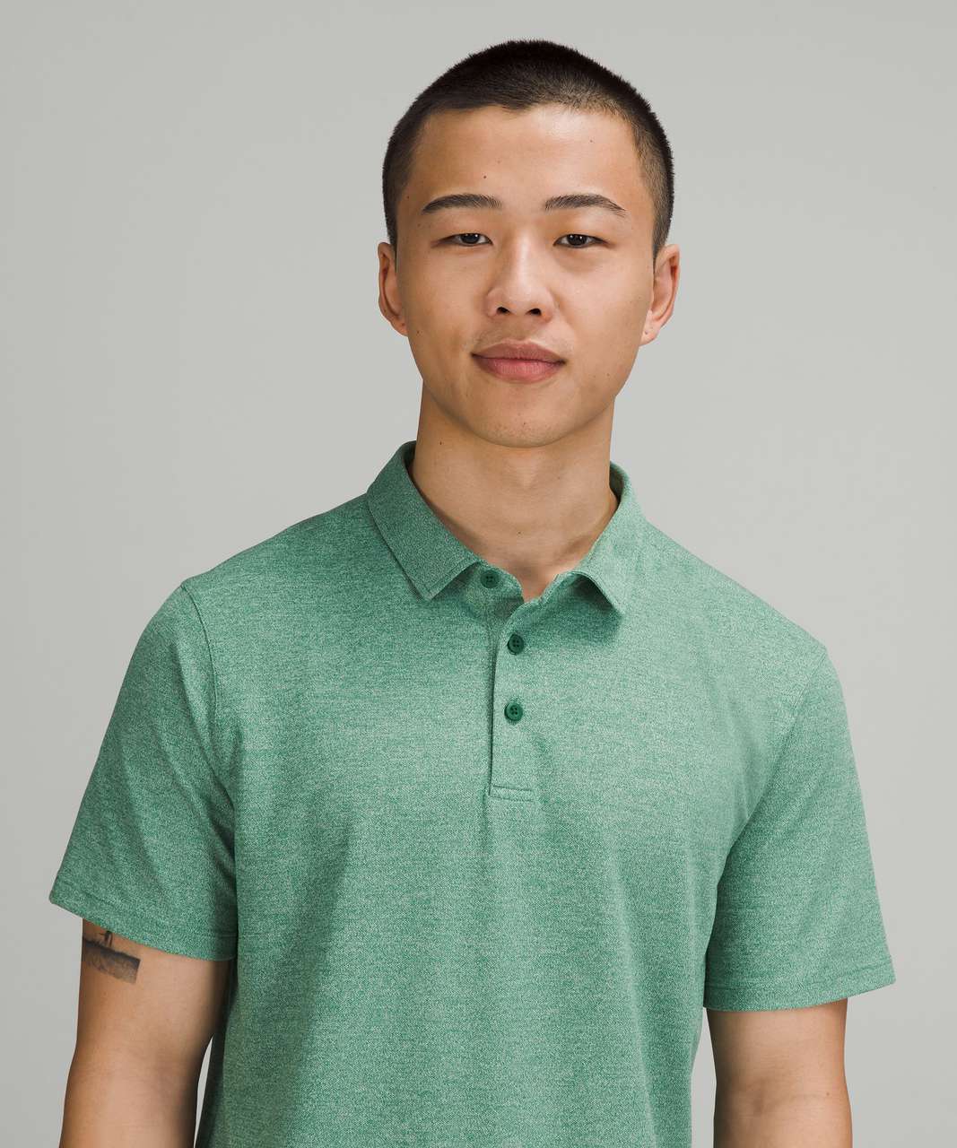 Lululemon Evolution Short Sleeve Polo Shirt *Pique Fabric - Heathered Everglade Green