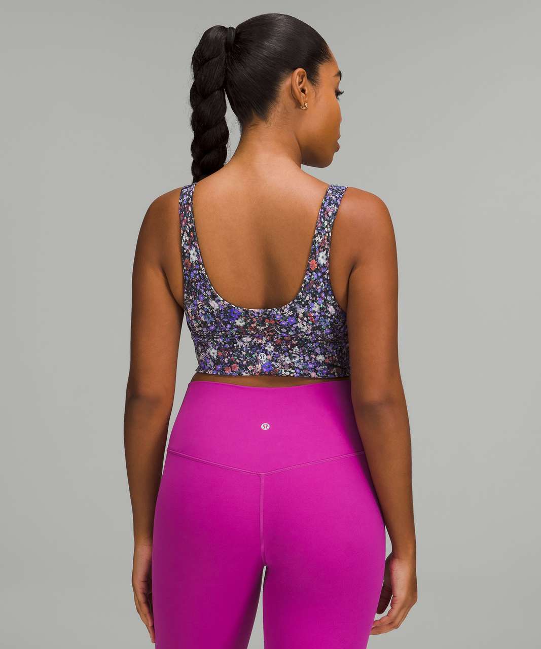 Lululemon Floral Shift Criss-Cross Black Purple Energy Sports Bra - Size 6  - $34 - From Jeneration