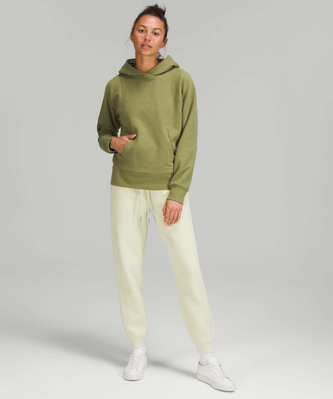 Lululemon Relaxed Cropped Hoodie - Everglade Green - lulu fanatics