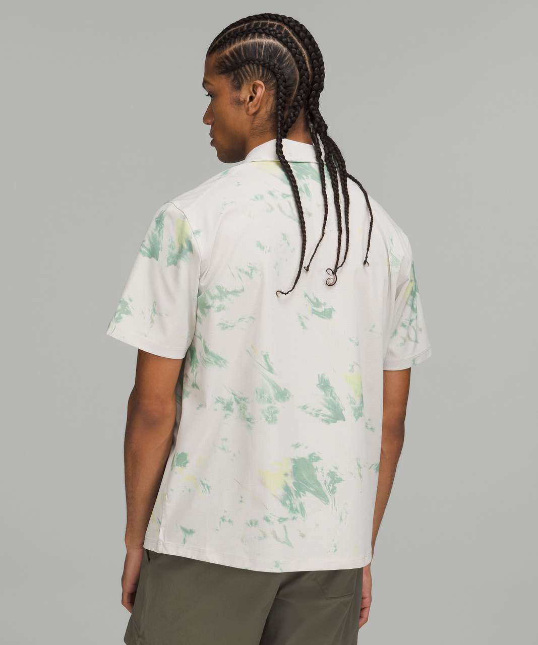 Lululemon Airing Easy Camp Collar Shirt - Diffuse Dye Print Green Multi