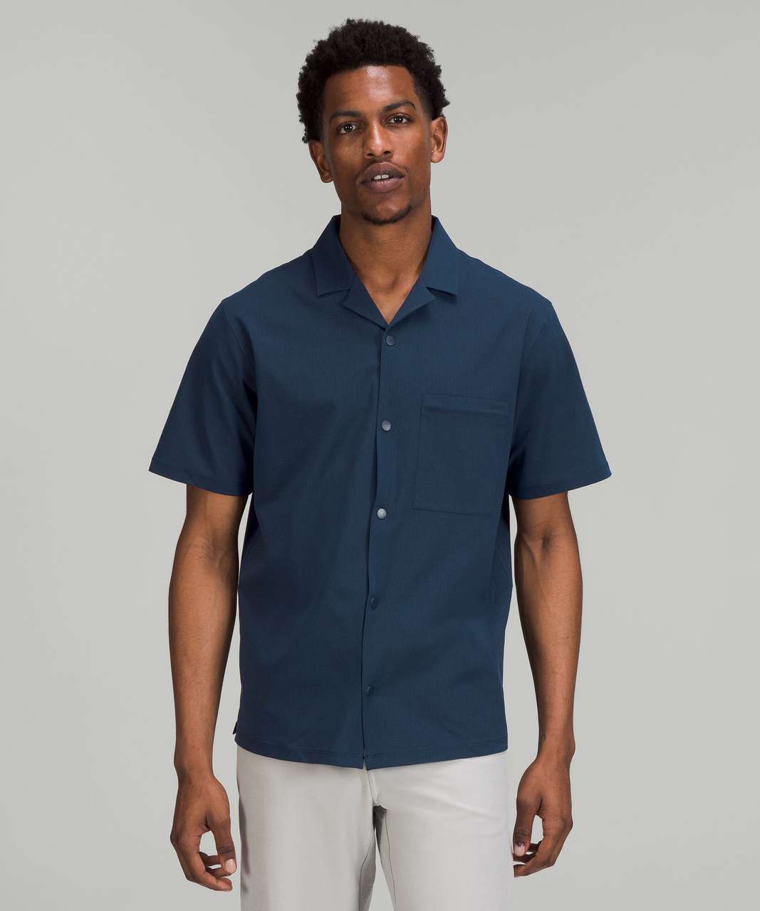 Lululemon Airing Easy Camp Collar Shirt - Nautical Navy - lulu fanatics